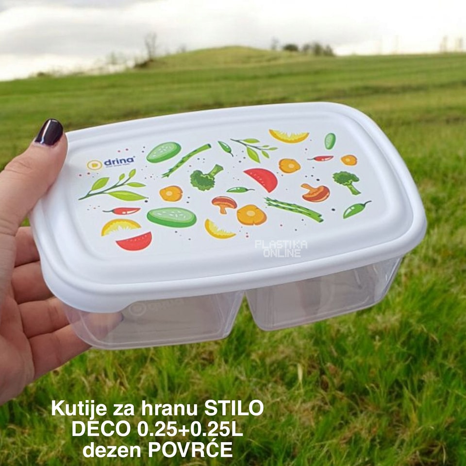 Kutija za hranu Stilo Deco 0,25L + 0,25L plasticne kutije za hranu, plasticne posude za hranu, kutije za hranu, plastične posude sa poklopcem,