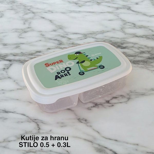 Kutije za hranu Stilo 0 ,5L + 0,3L plasticne kutije za hranu, plasticne posude za hranu, kutije za hranu, plastične posude sa poklopcem,