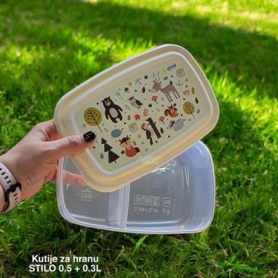 Kutije za hranu Stilo 0 ,5L + 0,3L plasticne kutije za hranu, plasticne posude za hranu, kutije za hranu, plastične posude sa poklopcem,