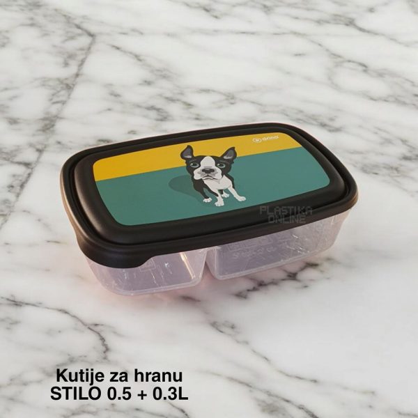 Kutije za hranu Stilo 0 ,5L + 0,3L plasticne kutije za hranu, plasticne posude za hranu, kutije za hranu, plastične posude sa poklopcem,
