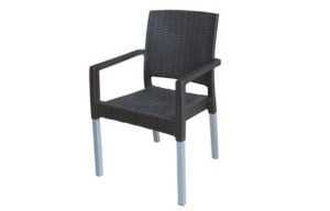 MEGA RATAN LUX Stolica ratan sa aluminijumskim nogama