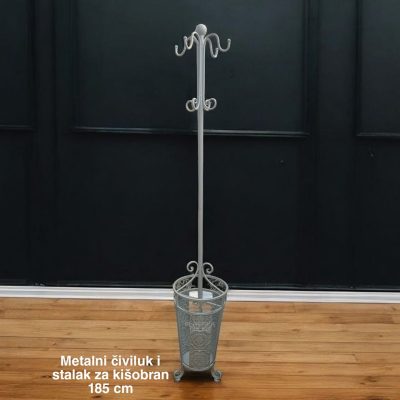 Metlani čiviluk i stalak za kišobran 185 cm, Stalak za kisobrane, metalni civiluk, visoki civiluk, metalni stalak za kisobrane