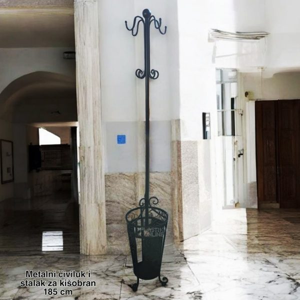 Metlani čiviluk i stalak za kišobran 185 cm, Stalak za kisobrane, metalni civiluk, visoki civiluk, metalni stalak za kisobrane