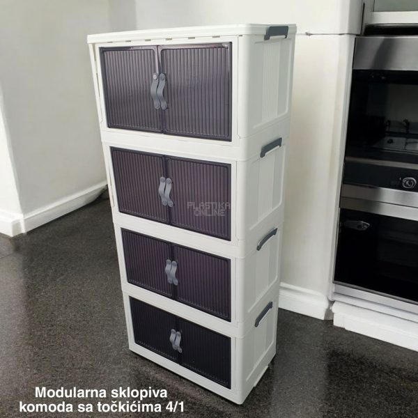 Modularna sklopiva komoda sa točkićima 4 , Modularna komoda, Sklopiva komoda, Plastična komoda, Fiokar sa točkićima