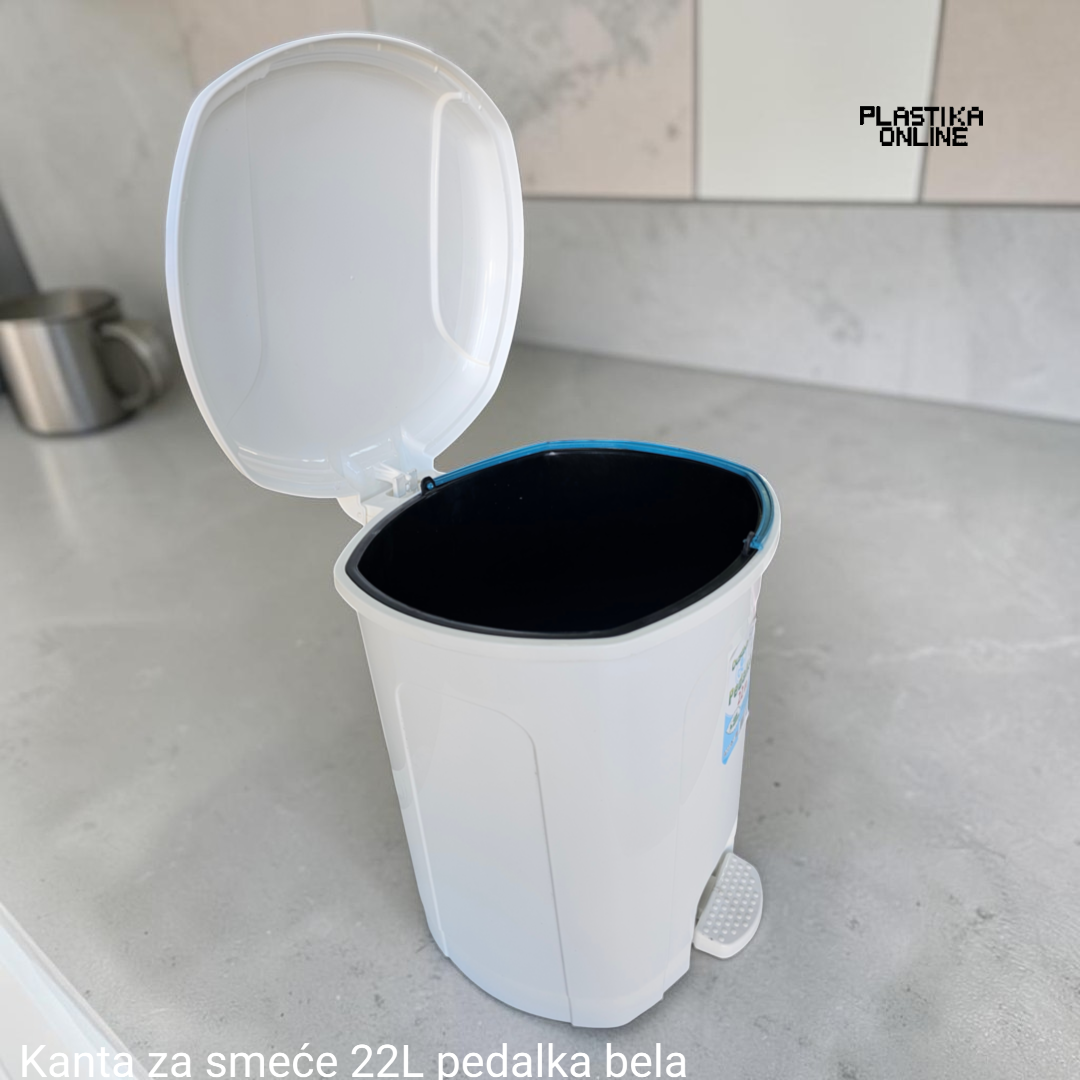 Plastična kanta za smeće 22L pedalka DUSTBIN bela