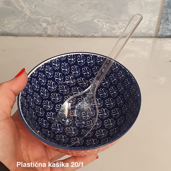 Plastična kašika 20 1 , prozirne kašike, plastični pribor za jelo, plastične kašike perive u mašini za sudove