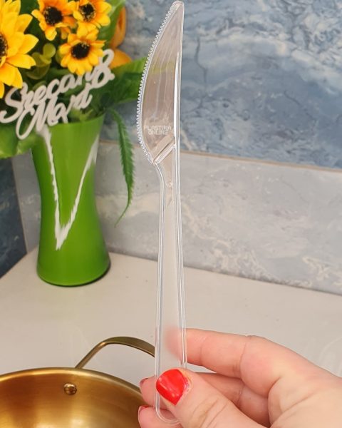 Plastični nož 20 , Plastični pribor za jelo, Providni plastični noževi, Set plastičnih noževa