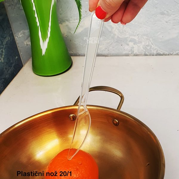 Plastični nož 20 , Plastični pribor za jelo, Providni plastični noževi, Set plastičnih noževa