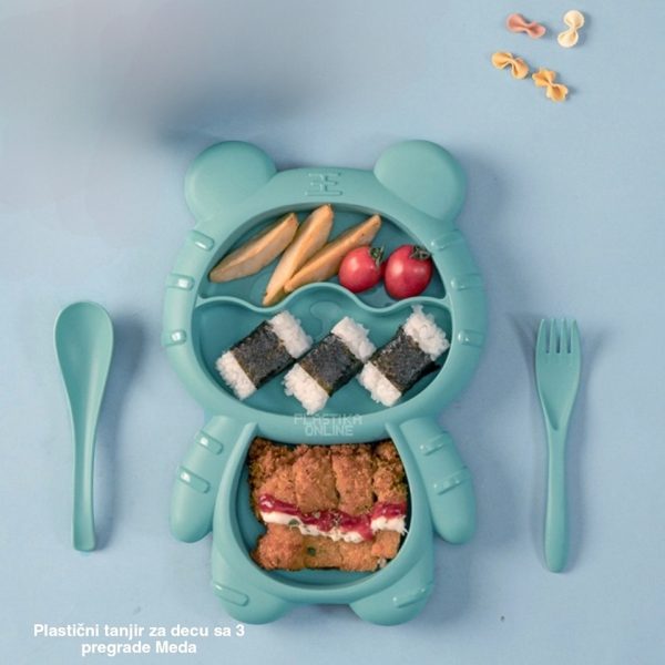Plastični tanjir za decu sa 3 pregrade MEDA, tanjir za decu, tanjir za bebe, tanjir sa pregradama, plasticni tanjir meda, tanjir sa 3 pregrade
