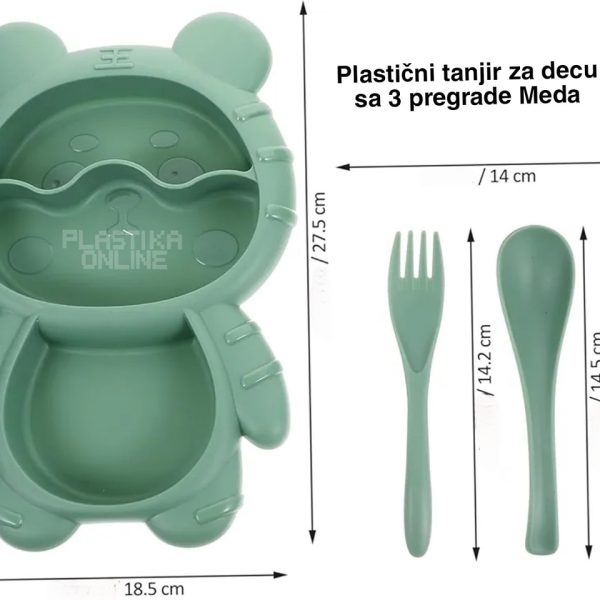 Plastični tanjir za decu sa 3 pregrade MEDA, tanjir za decu, tanjir za bebe, tanjir sa pregradama, plasticni tanjir meda, tanjir sa 3 pregrade