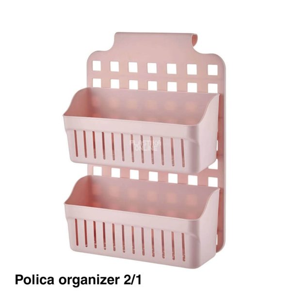 Polica organizer 2, plasticne police za kupatilo, stalak za kupatilo, police za odlaganje, organizator za sminku