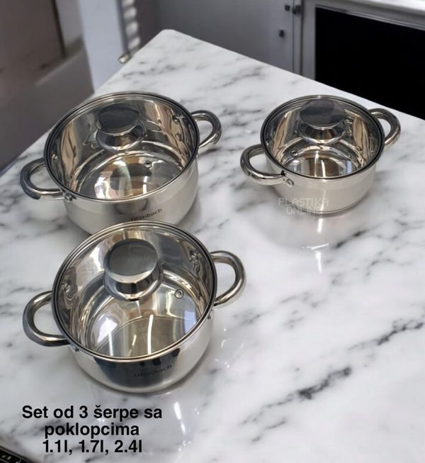 Set od 3 šerpe sa poklopcem, Set šerpi sa poklopcima, Šerpe sa poklopcima, Kvalitetne šerpe za kuvanje, Kako odabrati kvalitetan set šerpi za kuvanje