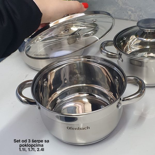 Set od 3 šerpe sa poklopcem, Set šerpi sa poklopcima, Šerpe sa poklopcima, Kvalitetne šerpe za kuvanje, Kako odabrati kvalitetan set šerpi za kuvanje