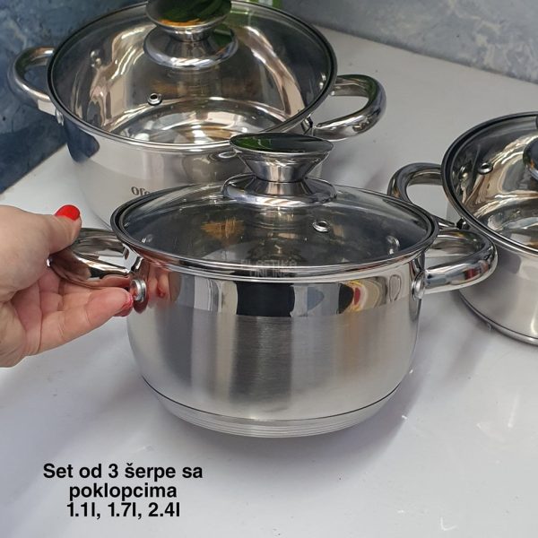 Set od 3 šerpe sa poklopcem, Set šerpi sa poklopcima, Šerpe sa poklopcima, Kvalitetne šerpe za kuvanje, Kako odabrati kvalitetan set šerpi za kuvanje