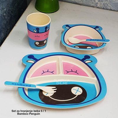 Set za hranjenje beba 5, set za hranjenje beba, bambusov set za bebe, pribor za hranjenje beba, set za hranjenje od bambusa