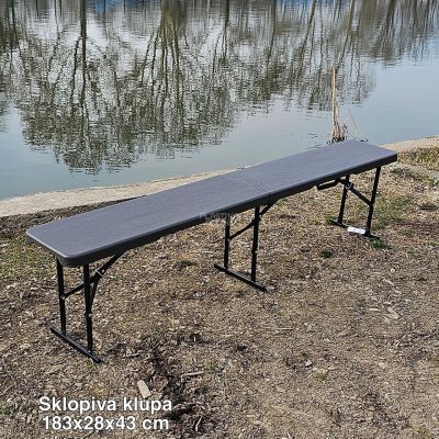 Sklopiva klupa 183x28x43cm crna, sklopiva klupa, plasticne klupe, plastične sklopive klupe, sklopive klupe, klupa sklopiva