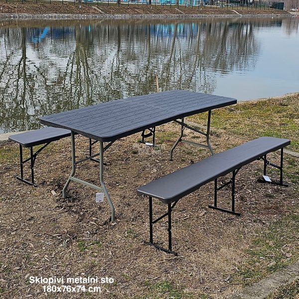 Sklopivi metalni sto 180x76x74 cm, sklopivi stolovi, sklopivi stocic, rasklopivi stocici, stolovi na rasklapanje, rasklopljivi stolovi, sto na rasklapanje