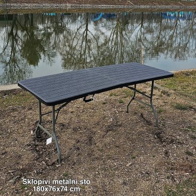 Sklopivi metalni sto 180x76x74 cm, sklopivi stolovi, sklopivi stocic, rasklopivi stocici, stolovi na rasklapanje, rasklopljivi stolovi, sto na rasklapanje