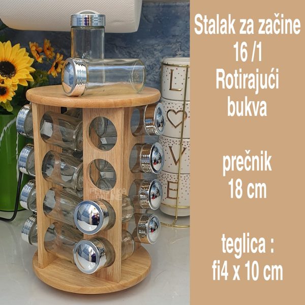 Stalak za začine 16 Rotirajući , Rotirajući stalak za začine, Organizator začina, Praktičan stalak za začine, Kuhinjski stalak za začine