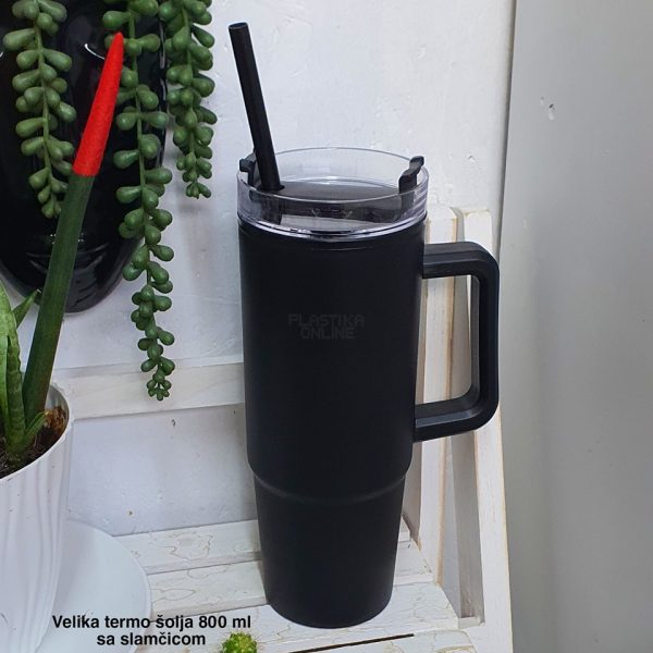 Velika termo šolja 800ml , plasticne case , plastične čaše, termo šolje, velike šolje za put, šolje za auto, stenly cup