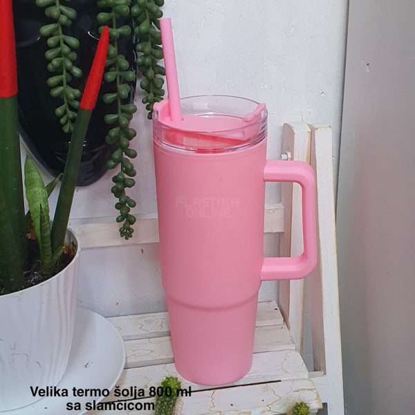 Velika termo šolja 800ml , plasticne case , plastične čaše, termo šolje, velike šolje za put, šolje za auto, stenly cup
