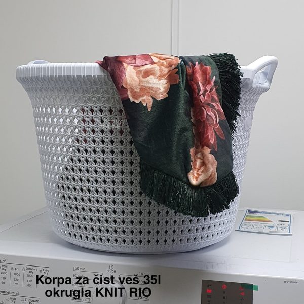 Korpa za čist veš 35l, okrugla korpa za čist veš, kadica za ves, plasticne korpe za ves, plasticna korpa za ves, sklopiva korpa za ves