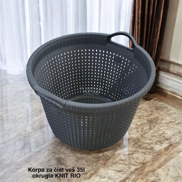 Korpa za čist veš 35l, okrugla korpa za čist veš, kadica za ves, plasticne korpe za ves, plasticna korpa za ves, sklopiva korpa za ves