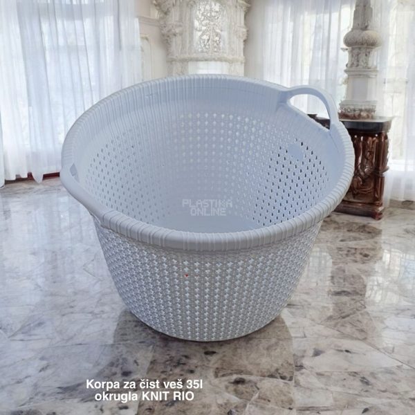 Korpa za čist veš 35l, okrugla korpa za čist veš, kadica za ves, plasticne korpe za ves, plasticna korpa za ves, sklopiva korpa za ves