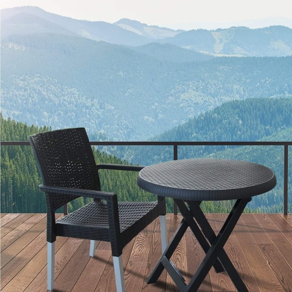 MEGA RATAN LUX Stolica ratan sa aluminijumskim nogama