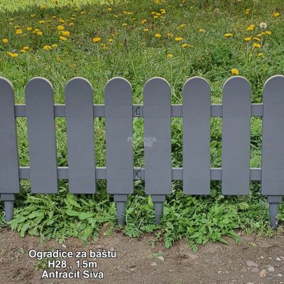Ogradice za bastu H28, plasticne ogradice za bastu cene, ograda za dvoriste, ograda za bastu, plasticne ograde za bastu, ogradice za bastu plasticne ANTRACIT