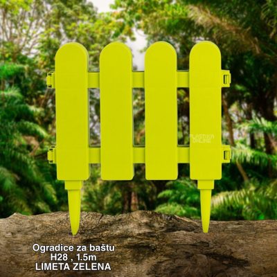 Ogradice za bastu H28, plasticne ogradice za bastu cene, ograda za dvoriste, ograda za bastu, plasticne ograde za bastu, ogradice za bastu plasticne svetlo zelena