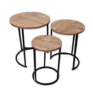 Set metalnih stolova Black Wood