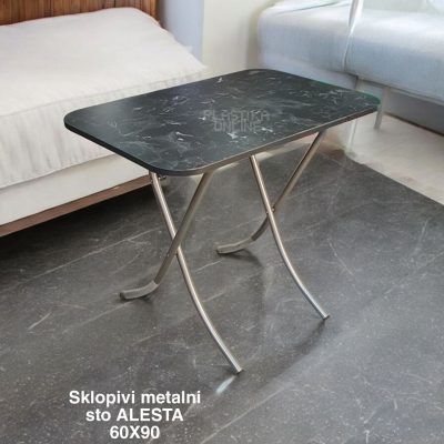 Sklopivi metalni sto 60x90 ALESTA , Pomocni sto, trpezarijski stolovi na rasklapanje, slavski stolovi na rasklapanje, visenamenski sto