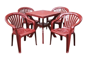 Baštenski set CLASSIC Bordo Sto 70×70 i 4 stolice classic