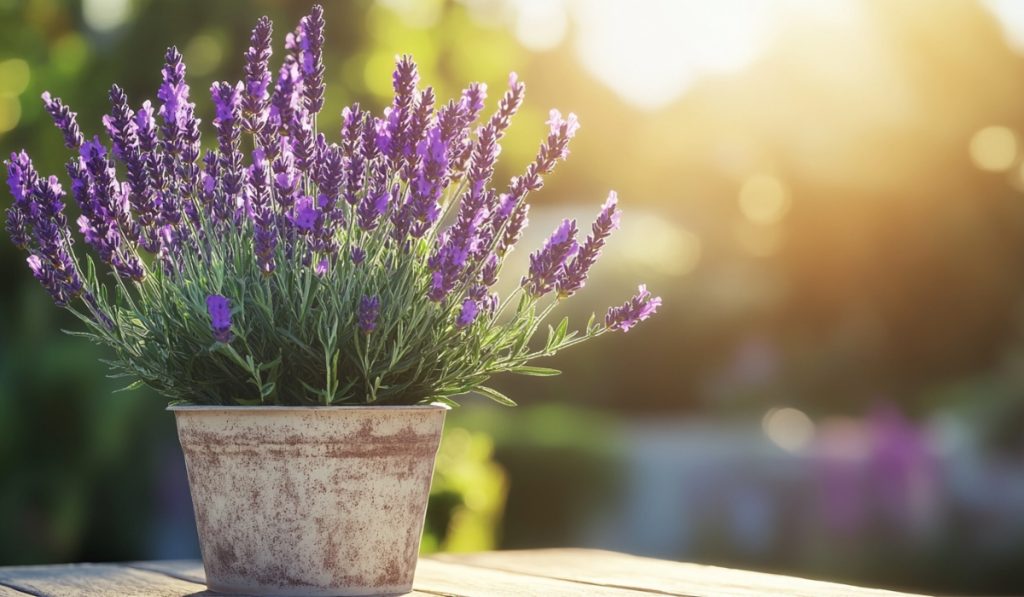Lavanda zasađena u plastičnoj žardinjeri