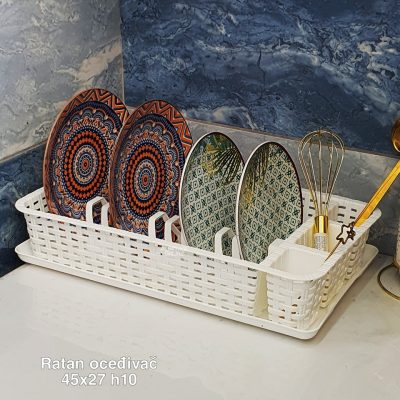 Oceđivač za sudove 45x27 RATAN, ocedjivac za sudove, cediljka za sudove, cediljke za sudove, susac za sudove, plastika za sudove
