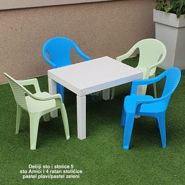 Dečiji sto i stolice 5, deciji sto, decije stolice, plasticne stolice za decu , plasticni sto za decu pastel plavi pastel zeleni