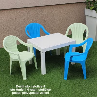 Dečiji sto i stolice 5, deciji sto, decije stolice, plasticne stolice za decu , plasticni sto za decu pastel plavi pastel zeleni