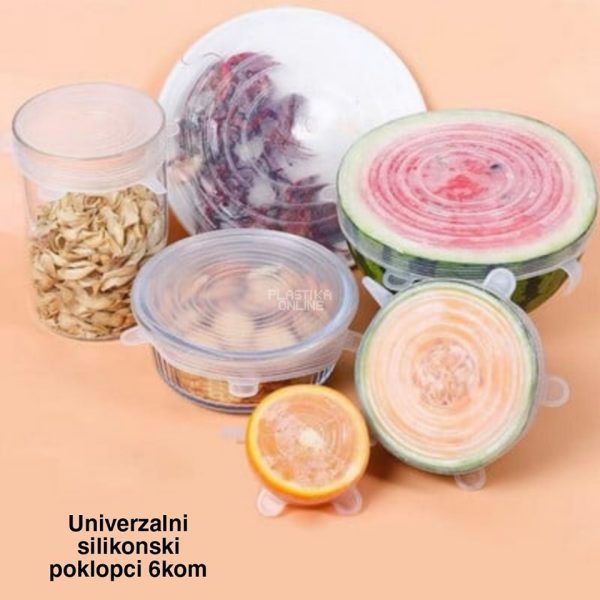 Univerzalni silikonski poklopci 6 kom, silikonski poklopci, silikonske navlake za voce,Silikonski poklopci za posude