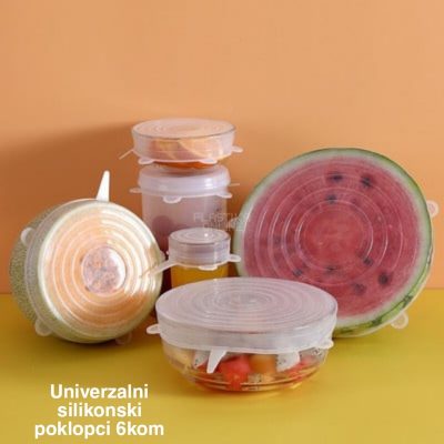 Univerzalni silikonski poklopci 6 kom, silikonski poklopci, silikonske navlake za voce,Silikonski poklopci za posude