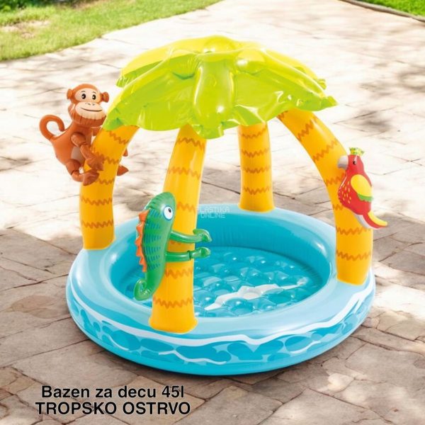 Bazen za decu 45l , bazen 45 L, dečiji bazen za dvorište, siguran bazen za decu , intex bazen tropsko ostrvo