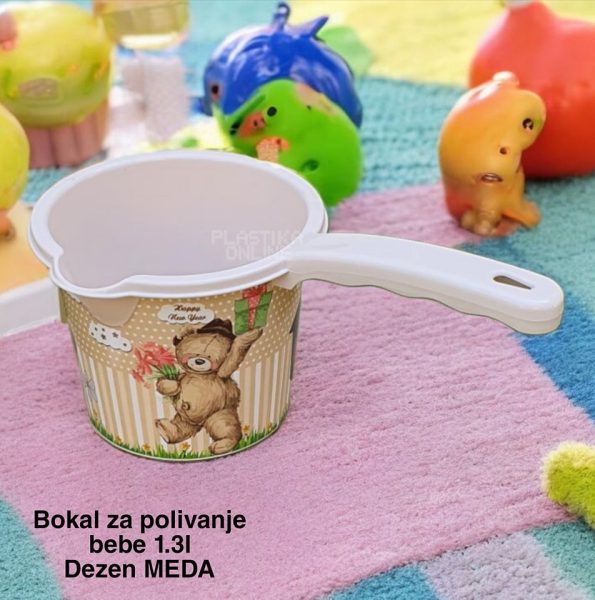 Bokal za polivanje bebe 1, lonče za kupanje bebe, bokal za bebu, plastični bokal sa ručkom MEDA