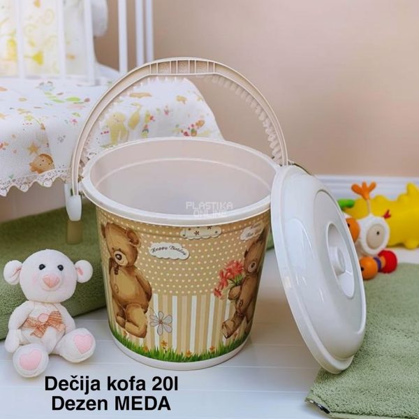 Dečija kofa 20l , kofa za decu, kofa sa poklopcem meda