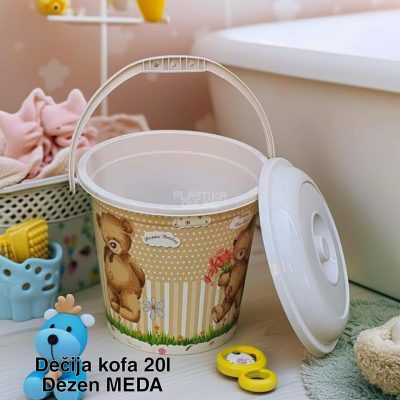 Dečija kofa 20l , kofa za decu, kofa sa poklopcem meda