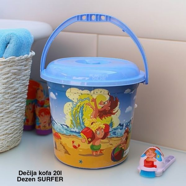 Dečija kofa 20l , kofa za decu, kofa sa poklopcem surfer Dečija kofa 20l , kofa za decu, kofa sa poklopcem meda, decija kofa dezen