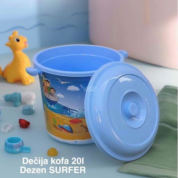 Dečija kofa 20l , kofa za decu, kofa sa poklopcem surfer