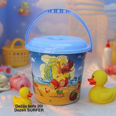 Dečija kofa 20l , kofa za decu, kofa sa poklopcem surfer