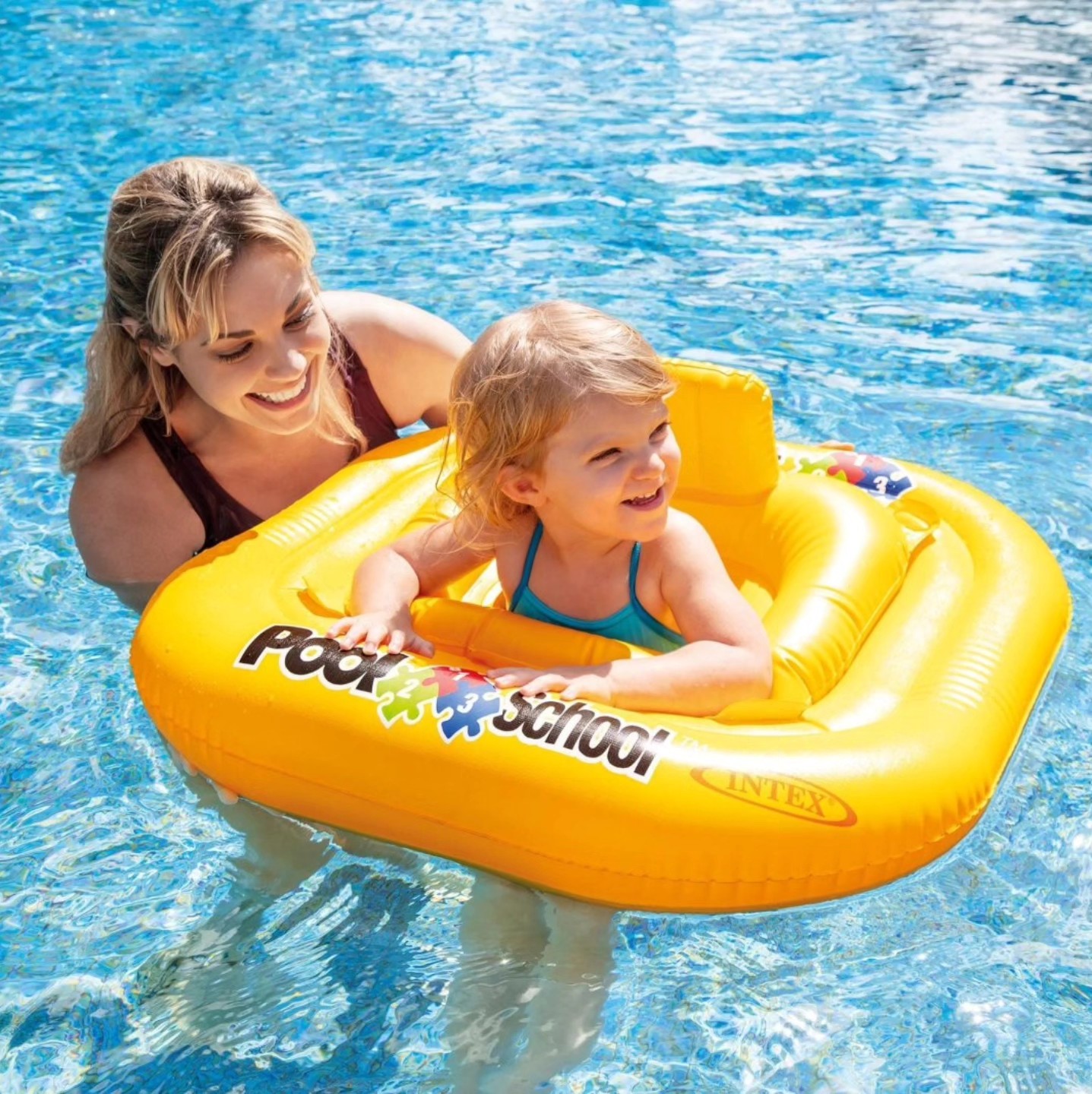 Dubak za bebe sa naslonom 79 x 79 cm, dubak za bazen za bebe, dubak za kupanje beba, dubak za bebe za vodu