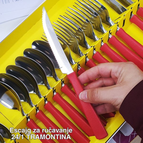 Escajg za ručavanje 24 , Pribor za jelo, Elegantni escajg, Escajg za proslave, escajg set tramontina crveni