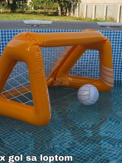 INTEX gol sa loptom na naduvavanje 124 x 84 x 76 cm, gol za bazen, dečiji gol za dvorište, gol sa loptom, gol za fudbal i vaterpolo,